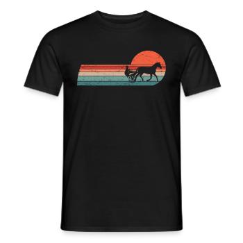 Harnais de chevaux de trot Chevaux de sport équestre - T-shirt homme - noir - Devant - AI Model Male 178 light (178cm)