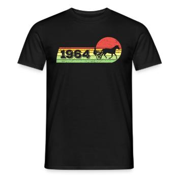 Cheval de trot né en 1964 Chevaux d’anniversaire - T-shirt homme - noir - Devant - AI Model Male 178 light (178cm)