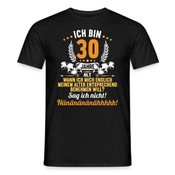 Ich bin 30 Jahre alt 30 Geburtstag - Männer T-Shirt - Schwarz - Vorne - AI Model Male 178 light (178cm)