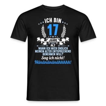 Ich bin 17 Jahre alt 17 Geburtstag - Männer T-Shirt - Schwarz - Vorne - AI Model Male 178 light (178cm)
