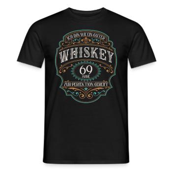 69 Jahre Ich bin wie guter Whisky 69. Geburtstag - Männer T-Shirt - Schwarz - Vorne - AI Model Male 178 light (178cm)