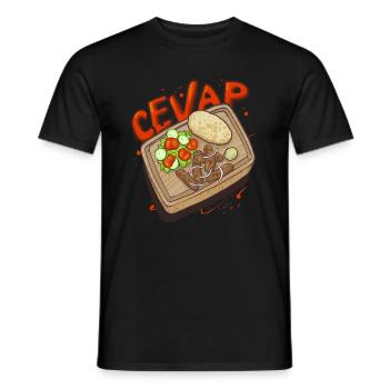 Cevap Serbian Grill Sausages Cevapi - Men's T-Shirt - black - Front - AI Model Male 178 light (178cm)
