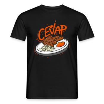 Cevap Serbian Grill Sausages Cevapi - Men's T-Shirt - black - Front - AI Model Male 178 light (178cm)