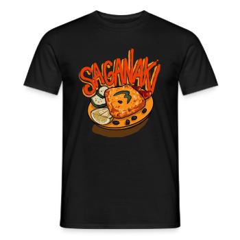Saganaki Greek Cuisine Food Lovers - Männer T-Shirt - Schwarz - Vorne - AI Model Male 178 light (178cm)