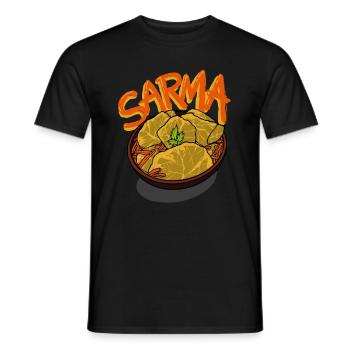 Sarma Feuilles de vigne farcies Balkan Food - T-shirt homme - noir - Devant - AI Model Male 178 light (178cm)