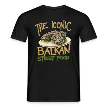 L’emblématique Balkan Street Food Balkan - T-shirt homme - noir - Devant - AI Model Male 178 light (178cm)