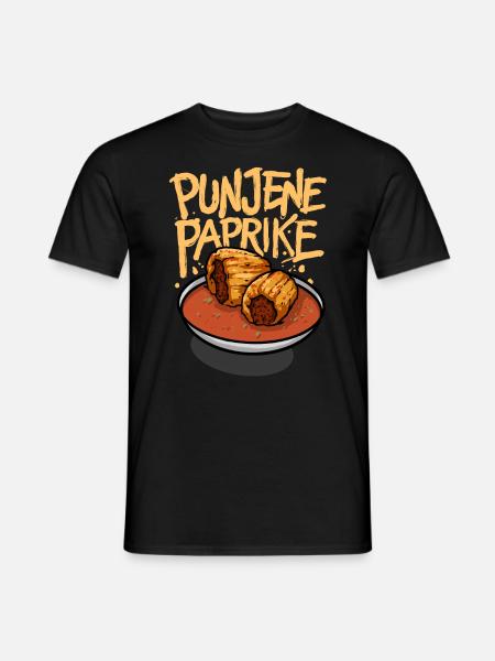 Balkan Food Funny Punjene Paprike Lovers - Männer T-Shirt - Schwarz