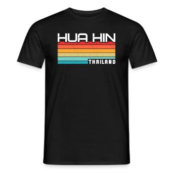 Vintage Urlaub Reise Hua Hin Thailand Asien - Männer T-Shirt - Schwarz - Vorne - AI Model Male 178 light (178cm)