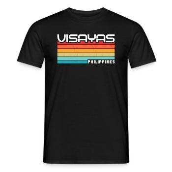 Vintage Holiday Trip Visayas Philippines Asia - Men's T-Shirt - black - Front - AI Model Male 178 light (178cm)