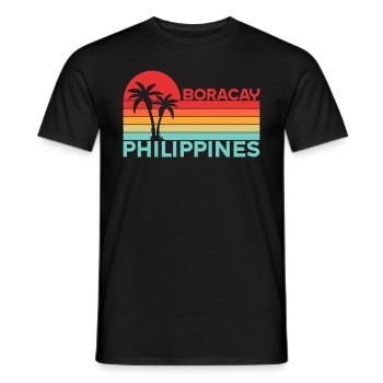 Vintage Urlaub Reise Boracay Philippinen Asien - Männer T-Shirt - Schwarz - Vorne - AI Model Male 178 light (178cm)