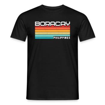 Vintage Holiday Trip Boracay Philippines Asia - Men's T-Shirt - black - Front - AI Model Male 178 light (178cm)