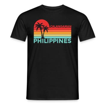 Vintage Holiday Trip Calangaman Philippines Asia - Men's T-Shirt - black - Front - AI Model Male 178 light (178cm)