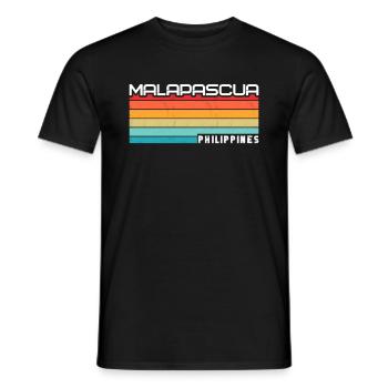 Vintage Holiday Trip Malapascua Philippines Asia - Men's T-Shirt - black - Front - AI Model Male 178 light (178cm)