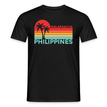 Vintage Holiday Trip Malapascua Philippines Asia - Men's T-Shirt - black - Front - AI Model Male 178 light (178cm)