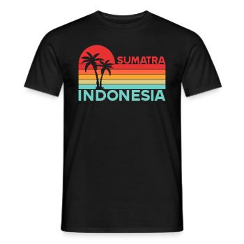 Vintage Holiday Trip Sumatra Indonesia Asia - Men's T-Shirt - black - Front - AI Model Male 178 light (178cm)