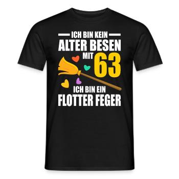 Alter Besen Junger Feger 63 Jahre 63. Geburtstag - Männer T-Shirt - Schwarz - Vorne - AI Model Male 178 light (178cm)