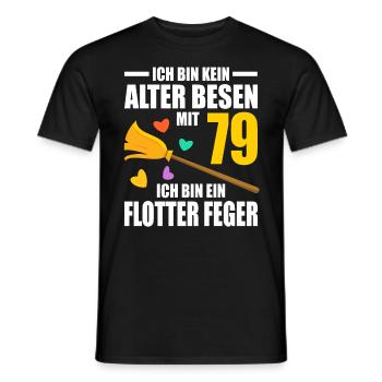 Alter Besen Junger Feger 79 Jahre 79. Geburtstag - Männer T-Shirt - Schwarz - Vorne - AI Model Male 178 light (178cm)