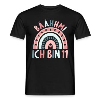 11 Jahre alt Rainbow Regenbogen 11. Geburtstag - Männer T-Shirt - Schwarz - Vorne - AI Model Male 178 light (178cm)
