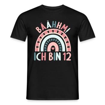 12 Jahre alt Rainbow Regenbogen 12. Geburtstag - Männer T-Shirt - Schwarz - Vorne - AI Model Male 178 light (178cm)