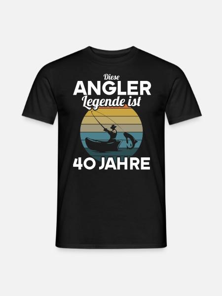 Diese Angler Legende ist 40 Jahre 40 Geburtstag - Männer T-Shirt - Schwarz