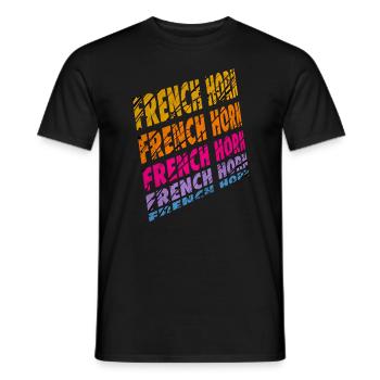 Funny French Horn Musical Instrument - Men's T-Shirt - black - Front - AI Model Male 178 light (178cm)