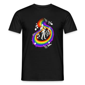 Man Playing French Horn Instrument - Männer T-Shirt - Schwarz - Vorne - AI Model Male 178 light (178cm)