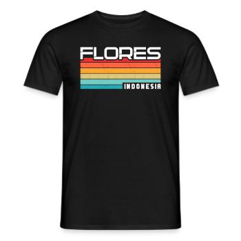 Vintage Holiday Trip Flores Indonesia Asia - Men's T-Shirt - black - Front - AI Model Male 178 light (178cm)