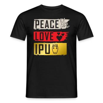 Peace Love IPU Percussion Instrument - T-shirt homme - noir - Devant - AI Model Male 178 light (178cm)