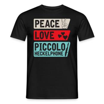 Piccolo Heckelphone Musical Instrument - Men's T-Shirt - black - Front - AI Model Male 178 light (178cm)