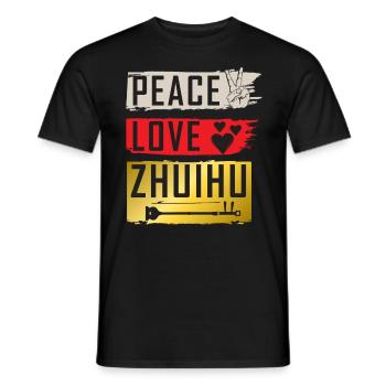 Peace Love Zhuihu Musical Instrument - Männer T-Shirt - Schwarz - Vorne - AI Model Male 178 light (178cm)
