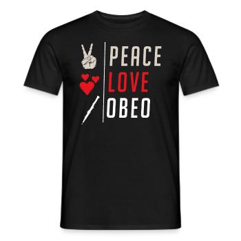 Peace Love Obeo Instrument Musical - T-shirt homme - noir - Devant - AI Model Male 178 light (178cm)