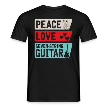 Peace Love Seven-String Guitar Music - Männer T-Shirt - Schwarz - Vorne - AI Model Male 178 light (178cm)