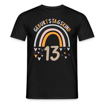 13 Jahre alt Rainbow Regenbogen 13. Geburtstag - Männer T-Shirt - Schwarz - Vorne - AI Model Male 178 light (178cm)