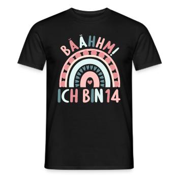 14 Jahre alt Rainbow Regenbogen 14. Geburtstag - Männer T-Shirt - Schwarz - Vorne - AI Model Male 178 light (178cm)
