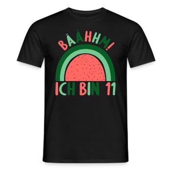11 Jahre alt Rainbow Regenbogen 11. Geburtstag - Männer T-Shirt - Schwarz - Vorne - AI Model Male 178 light (178cm)