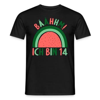14 Jahre alt Rainbow Regenbogen 14. Geburtstag - Männer T-Shirt - Schwarz - Vorne - AI Model Male 178 light (178cm)
