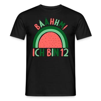 12 Jahre alt Rainbow Regenbogen 12. Geburtstag - Männer T-Shirt - Schwarz - Vorne - AI Model Male 178 light (178cm)