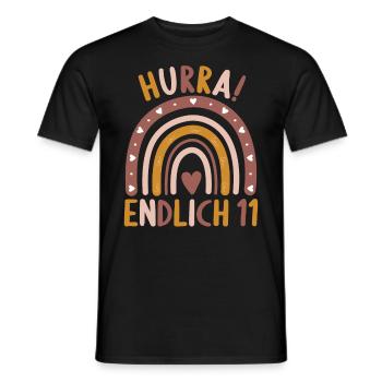 11 Jahre alt Rainbow Regenbogen 11. Geburtstag - Männer T-Shirt - Schwarz - Vorne - AI Model Male 178 light (178cm)