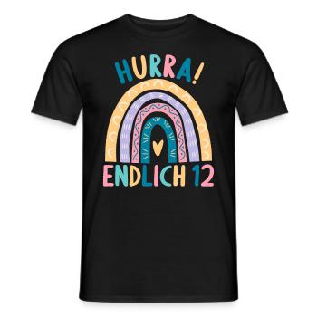 12 Jahre alt Rainbow Regenbogen 12. Geburtstag - Männer T-Shirt - Schwarz - Vorne - AI Model Male 178 light (178cm)