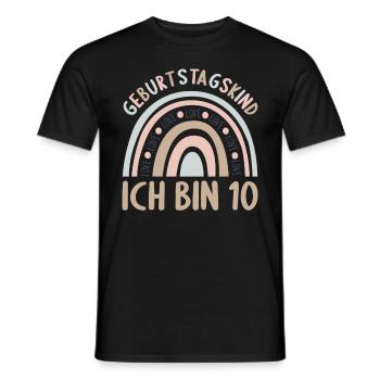 10 Jahre alt Rainbow Regenbogen 10. Geburtstag - Männer T-Shirt - Schwarz - Vorne - AI Model Male 178 light (178cm)
