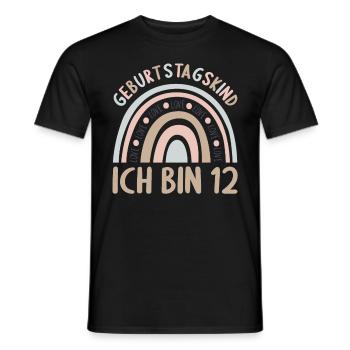12 Jahre alt Rainbow Regenbogen 12. Geburtstag - Männer T-Shirt - Schwarz - Vorne - AI Model Male 178 light (178cm)