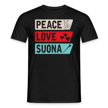 Peace Love Suoana Musical Instrument - Männer T-Shirt - Schwarz - Vorne - AI Model Male 178 light (178cm)