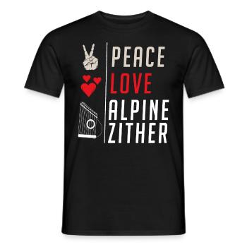 Alpine Zither Stringed Music Instrument - Men's T-Shirt - black - Front - AI Model Male 178 light (178cm)