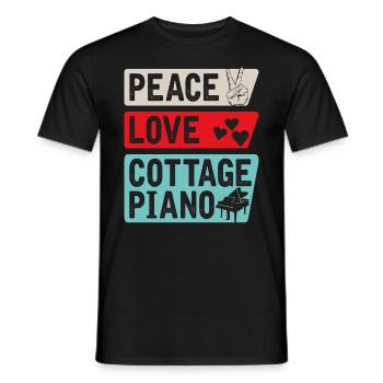 Cottage Piano Instrument Piano Lovers - Männer T-Shirt - Schwarz - Vorne - AI Model Male 178 light (178cm)