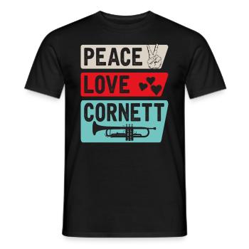 Cornett Instrument de musique Cornett Player - T-shirt homme - noir - Devant - AI Model Male 178 light (178cm)