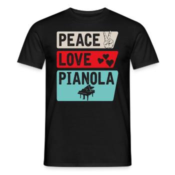 Peace Love Pianola Musical Instrument - Männer T-Shirt - Schwarz - Vorne - AI Model Male 178 light (178cm)