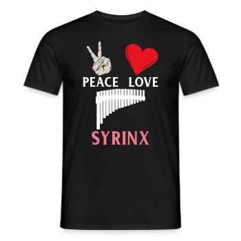 Peace Love Syrinx Instrument de musique - T-shirt homme - noir - Devant - AI Model Male 178 light (178cm)