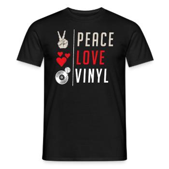 Tourne-disque d’instruments de musique en vinyle - T-shirt homme - noir - Devant - AI Model Male 178 light (178cm)