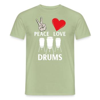 Drums Drummers Drum Musical Instrument - Men's T-Shirt - sage - Front - AI Model Male 178 light (178cm)