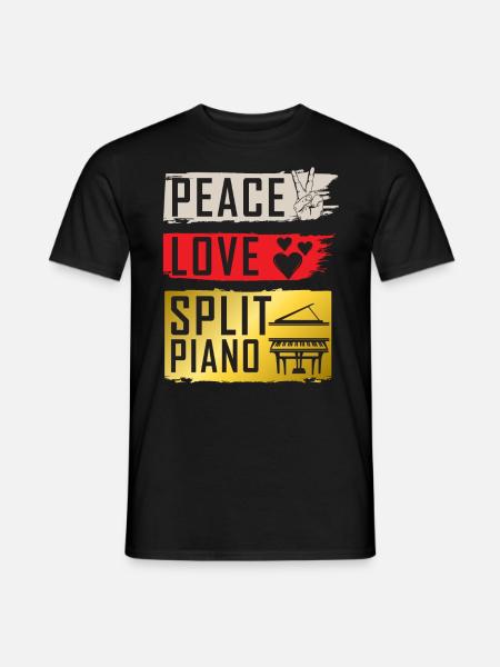Split Piano Musical Instrument Pianists - Mænd T-shirt - sort